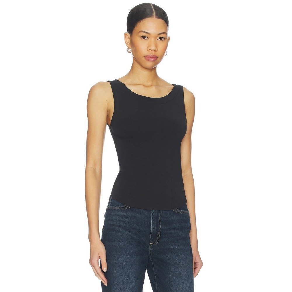 Free People We The Free Iconic Tank Black Size M NWT Sleeveless Scoop Neck $38
